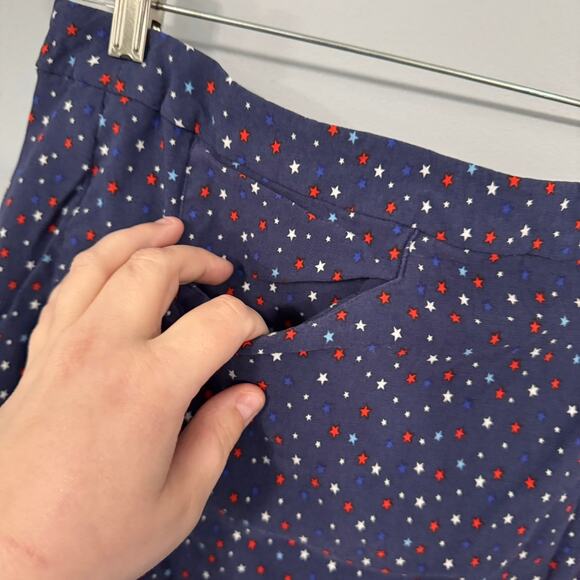 Kate Park Red White & Blue Star Spangled Mini Skirt Plus Size 2X w/ Pockets - Picture 3 of 7